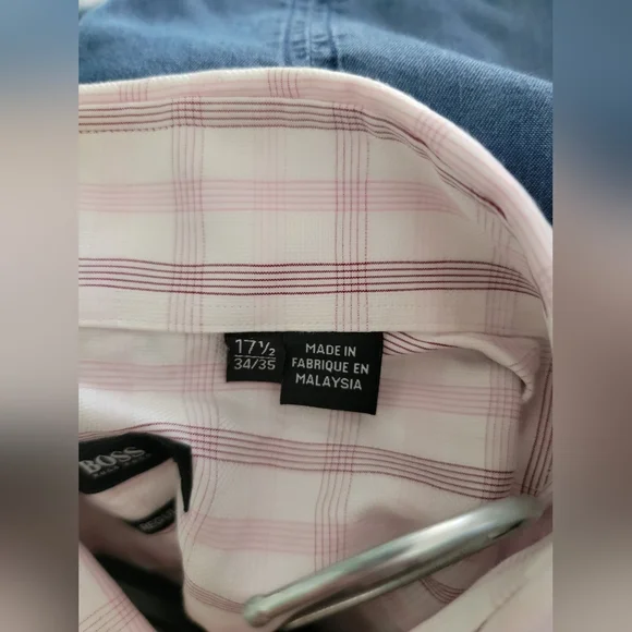 Hugo Boss Pink Plaid Casual Shirt - Picture 4 of 5